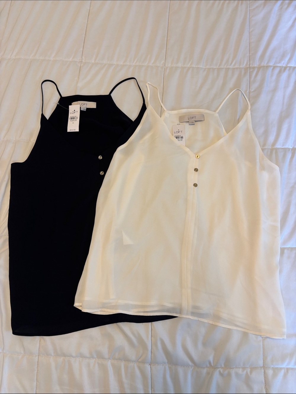 LOFT Black & White Spaghetti Strap Shell Duo